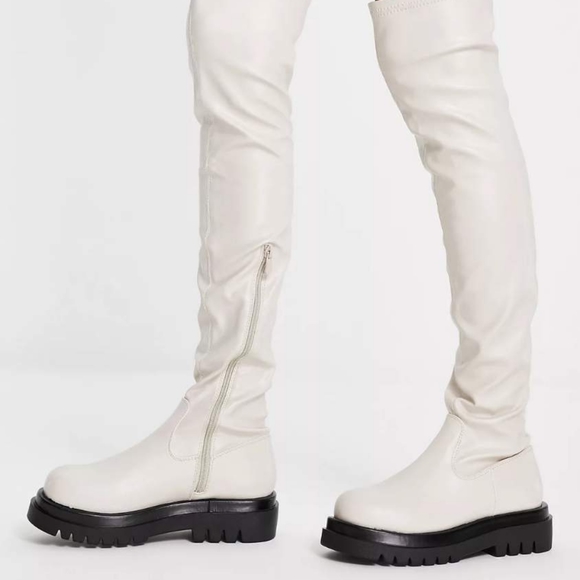 Amazon.com | NueiVeiuo Ladies Boots Thigh High Platform  Chunky over the knee boots
